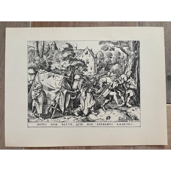 Bruegel, Dirty Bride, Marriage of Mopsus and Nisa, Print Bookplate~ 241229-WH 70 - Picture 2 of 2